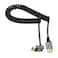 CY HDMI 20 Male to HDMI Male 4K 60hz Stretch Coiled Cable Down Angled 90 Degree for HDTV Computer Laptop Monitor
