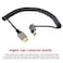 CY HDMI 20 Male to HDMI Male 4K 60hz Stretch Coiled Cable Down Angled 90 Degree for HDTV Computer Laptop Monitor