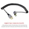 CY HDMI 20 Male to HDMI Male 4K 60hz Stretch Coiled Cable Down Angled 90 Degree for HDTV Computer Laptop Monitor