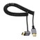 CY HDMI 20 Male to HDMI Male 4K 60hz Stretch Coiled Cable Down Angled 90 Degree for HDTV Computer Laptop Monitor