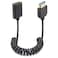 Duttek 8K Coiled HDMI Extension Cable Extreme Thin HDMI Male to Female Coiled Cable 48Gbps Ultra High Short HDMI Cable 8K60Hz Resolution Backward Compatible for 4K Ultra HD 1080p 4FT12M