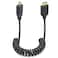 Duttek 8K Coiled Micro HDMI to Mini HDMI 21 Cable 48Gbps 860Hz Extreme Thin Support Dynamic HDR for Cameras Camcorder DC1FT 4FT
