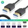 Duttek 8K HDMI Coiled Cable 1 FT4 FT 48Gbps Ultra Thin Short HDMI Cable Male to Male Support 8K60Hz 4K240Hz HDR eARC VRR Compatible with Camera ATOMOS Ninja V PS5 Xbox Gimbal Stabilizer