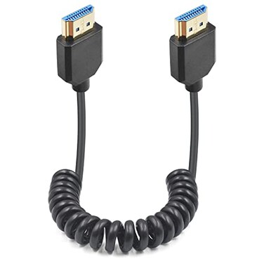 Duttek 8K HDMI Coiled Cable 1 FT4 FT 48Gbps Ultra Thin Short HDMI Cable Male to Male Support 8K60Hz 4K240Hz HDR eARC VRR Compatible with Camera ATOMOS Ninja V PS5 Xbox Gimbal Stabilizer