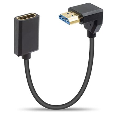 Duttek 90 Degree HDMI 21 Extension Cable 30CM Down Angle 8K60Hz 48Gbps HDR eARC HDMI Male to Female Adapter Cord Slim Short HDMI Extender for Wall Mount TV PS5 Xbox Monitor Projector