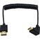 Duttek 90 Degree HDMI to Mini HDMI Coiled Cable 1FT4FT UltraThin UP Angled HDMI Male to Mini HDMI Male Coiled Cable Support 4K Ultra HD 1080p 3D