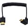 Duttek 90 Degree HDMI to Mini HDMI Coiled Cable 1FT4FT UltraThin UP Angled HDMI Male to Mini HDMI Male Coiled Cable Support 4K Ultra HD 1080p 3D