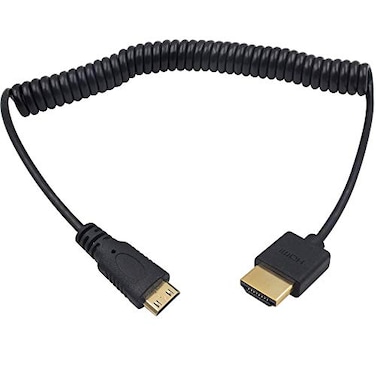 Duttek Ultra Thin 4K Mini HDMI to HDMI Cable 6 FT18 HDMI to Mini HDMI 20 Coiled Cable Support 4K Ultra HD 1080p 3Dfor Projector Monitor Camcorder