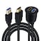 Duttek USB30 to HDMI Panel Flush Mount Cable 66FT2M USB 30 HDMI Male to Female Extension Mount Dash Mount Flush Panel Mount Cable for Car Boat Motorcycle