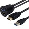 Duttek USB30 to HDMI Panel Flush Mount Cable 66FT2M USB 30 HDMI Male to Female Extension Mount Dash Mount Flush Panel Mount Cable for Car Boat Motorcycle