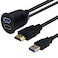 Duttek USB30 to HDMI Panel Flush Mount Cable 66FT2M USB 30 HDMI Male to Female Extension Mount Dash Mount Flush Panel Mount Cable for Car Boat Motorcycle