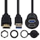 Duttek USB30 to HDMI Panel Flush Mount Cable 66FT2M USB 30 HDMI Male to Female Extension Mount Dash Mount Flush Panel Mount Cable for Car Boat Motorcycle