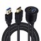 Duttek USB30 to HDMI Panel Flush Mount Cable 66FT2M USB 30 HDMI Male to Female Extension Mount Dash Mount Flush Panel Mount Cable for Car Boat Motorcycle