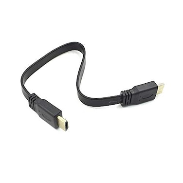 Eilumduo Hxchen 30cm1ft HDMI Cable for Audio Video HDTV TV PS3 Full HD Short HDMI Male to Male Plug Flat Cable Cord Black
