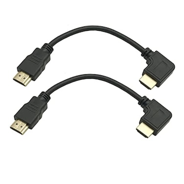 jasavdio 8K HDMI 21 Cable Right Angled2Pack 8Inch Short 90 Degree HDMI Cable 21 HDMI Male to Male Right Angle 48Gpbs8K60hz 4K120hz 144Hz eARC HDR10 444 HDCP 22