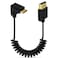 Kework 39 Feet Mini HDMI to HDMI 4K60Hz Coiled Cable Upward Angle Mini HDMI 20 Male to HDMI 20 Male High Definition Adapter Converter Spiral Spring Cord 18Gbps High Speed