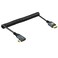 Twozoh Left Angled Coiled Micro HDMI to HDMI Cable Micro HDMI to HDMI Coiled Cable 90Degree Stretched Length 30cm to 150cm Supports 3D4K 1080p5FT