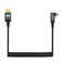 Twozoh Left Angled Coiled Micro HDMI to HDMI Cable Micro HDMI to HDMI Coiled Cable 90Degree Stretched Length 30cm to 150cm Supports 3D4K 1080p5FT
