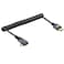 Twozoh Left Angled Coiled Micro HDMI to HDMI Cable Micro HDMI to HDMI Coiled Cable 90Degree Stretched Length 30cm to 150cm Supports 3D4K 1080p5FT