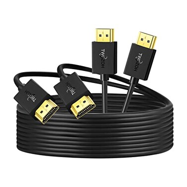 Twozoh Slim HDMI Cable 10FT 2 Pack Ultra Thin Extreme Flexible HDMI to HDMI Cord Support 4K60Hz2160P1080P