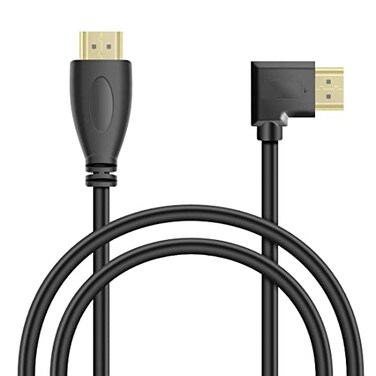 YACSEJAO 90 Degree HDMI Extension Cable 3Ft Gold Plated 270 Degree Angle 4K HDMI 14 Cable Supports Ethernet 3D 4K and Audio Return Right Angle