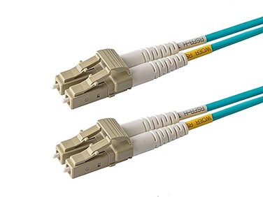 SpeedyFiberTX 1Pack 1 Foot Multimode 10G OM3 50125 Fiber Optic Patch Cable Duplex LC to LC Aqua Riser OFNR Cable Jacket