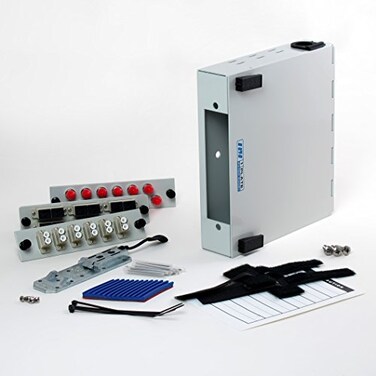 Fiber Optic Patch Panel DIN Rail or Wall Mount with ST SC and LC Multimode Adapter Plates