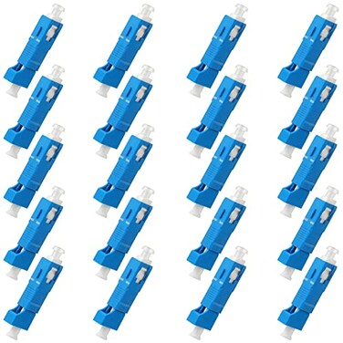 Duogalia 20 Pack Singlemode SCUPC Male to LCUPC Female Adapter Fiber Optic Connector FTTH Adaptor Convertor for Visual Fault Locator Single Mode 9125um Optical Adapter for VFL