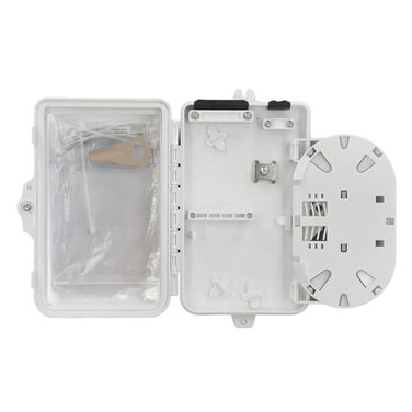 Eardion 4 Core Fiber Distribution Box 4 Port FTTH Distribution Splitter Box Fiber Optic Terminal Junction Splitter Cable for SC FC E2000 AdaptersNot Includes Cables or Connect