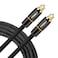 FIRBELY Digital Optical Audio Toslink Cable Male to Male 24K Glod Plated Metal Connectors and Braided Jacket 15 feet