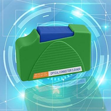 fyboptwu 1 pc FTTH Fiber Optic Cleaning Box Fiber Cleaner Box for FC SC LC ST End Faces Optical Connectors Over 500 Times Anti Static Clean Swab Green