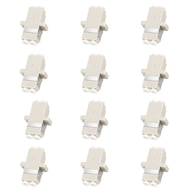 fyboptwu 12 pcs LC Fiber Optical Coupler Adapter LC to LC OM2OM1 Coupler Duplex Multimode Connectors LCLC Female to Female Duplex Multi Mode Adaptor