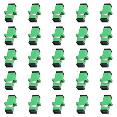 fyboptwu 25 pcs SC Fiber Optical Coupler SC Singlemode SM Simplex Fiber Optic Adapter SC Female to SC Female APC Simplex Single Mode Network Internet Connector Adapter