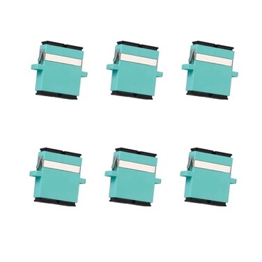 fyboptwu 6 pcs SC Fiber Optical Coupler SC OM3 Multimode MM Duplex Fiber Optic Adapter SC Female to SC Female OM3 Duplex Multi Mode Network Internet Connector Adapter