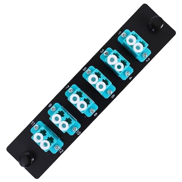 GESD 6 Duplex 12 Core LC Adapters LGX Footprint OM3 Fiber Patch Panel Loaded 12 Fiber Ports Couplers Enclosure LC UPC Blue Compatible with Multimode SingleMode 125G10GB OM1OM3
