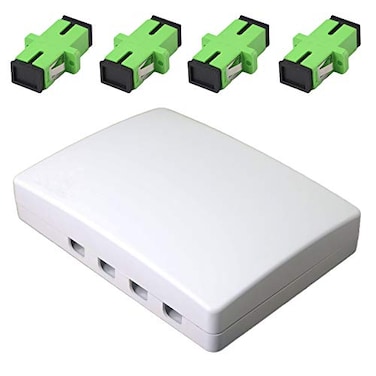 GINTOOYUN Fiber Optical Terminal Junction Box4Port Fiber Panel Box Desktop Place FC LC Adapters for FTTHFTTOFTTD