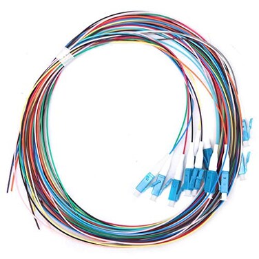 Hilitand 15M 12 Strand Fiber Optic Pigtail LCUPC Single Mode Optical Fiber Patch Cord with Ceramic Ferrule Plug