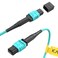 Karono MPO MTP 12 Fibers Female Patch Cable 165 ft 5M Type B Key Up to Key Up OM3 MultiMode Fiber Optic for QSFPTransceivers MTP Compatible Application Aqua