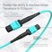 Karono MPO MTP 12 Fibers Female Patch Cable 165 ft 5M Type B Key Up to Key Up OM3 MultiMode Fiber Optic for QSFPTransceivers MTP Compatible Application Aqua