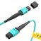 Karono MPO MTP 12 Fibers Female Patch Cable 165 ft 5M Type B Key Up to Key Up OM3 MultiMode Fiber Optic for QSFPTransceivers MTP Compatible Application Aqua