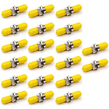 TEZONG 20 Pack ST Fiber Barrel Connector ST to ST Bulkhead Coupler Singlemode Multimode Simplex Female Cable Connectors Adapter