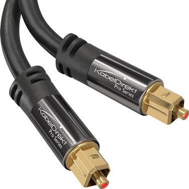 KabelDirekt TOSLINK Optical Audio Cable 20ft Designed in Germany Fiber Optic Cable for Soundbar SPDIF Digital Optical Audio Cord for Sound Bars Stereo Systems amps Xbox One or PS4 by CableDirect