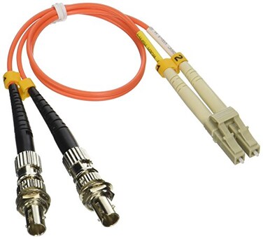 Ultra Spec Cables 1ft Fiber Optic Adapter Cable LC Male to ST Female Multimode 625125 Duplex