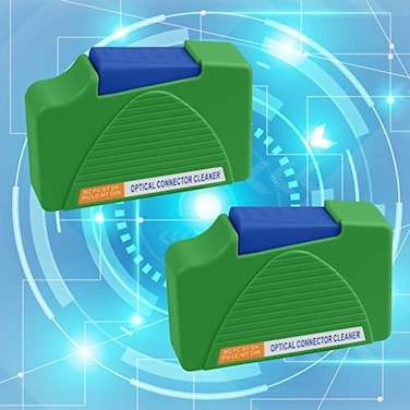 fyboptwu 2 pcs FTTH Fiber Optic Cleaning Box Fiber Cleaner Box for FC SC LC ST End Faces Optical Connectors Over 500 Times Anti Static Clean Swab Green