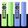 VSEER 2 Pack Silicone Protective Cover for NVIDIA Shield TV Pro4K HDR Remote Controller Series Light Weight KidsFriendly Silicone Skin AntiSlipShockproof with Hand Strap GlowBlue Glowgreen