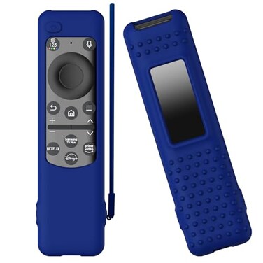 PIUAMUNKJ 2023 Samsung Smart TV Solar Remote BN5901432 BN5901436B BN5901392B TM2360E TM2360F Silicone Protective Cover with LanyardMidnight Blue