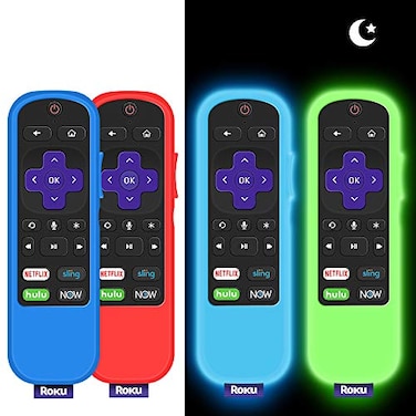 Hydream 4 Pack Case for TCL Roku TV Steaming Stick 3600R RemoteSilicone Cover Roku VoiceExpressPremiere Remote Controller Skin Protective Universal Replacement Sleeve Glow in The Dark