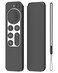 K TOMOTO Compatible with Apple TV 4K Siri Remote Case 2021 SilkySoft AntiSlip Protective Silicone Cover for Siri Remote Control 2nd Generation Lanyard Included Black