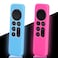 LEFXMOPHY Cases Replacement for Apple TV Remote Case Glow in The Dark New 4K Siri 2nd Gen 2021 3rd Generation 2022 2023 2024 Controller Silicone Cover with Lanyard 2Pack Blue and Pink