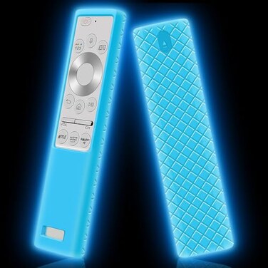 Mydrissu Protective Case for Samsung BN5901311 BN5901265A BN5901300C BN5901357 BN5901363A Smart TVs Remote Control Silicone Back Cover Holder Shockproof Covers Silver Original Glow Blue